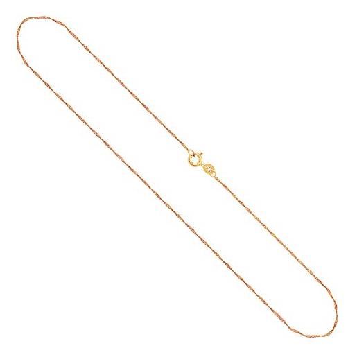 EDELIND collana donna oro giallo 8 k (333) singapore, largh. 1 mm, con rondella elastica, marchio di garanzia made in germany
