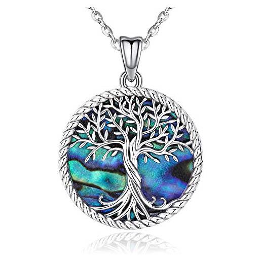 Odinstone collana con ciondolo a forma di albero della vita in argento sterling 925, gioiello personalizzato in argento per donne, regalo speciale per mamma/fidanzata/moglie