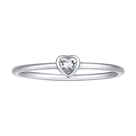 FOCALOOK anello donna argento 925 anello sottile donna argento anello sottile donna anello cuore anello donna semplice anello donnna diamante misura 12