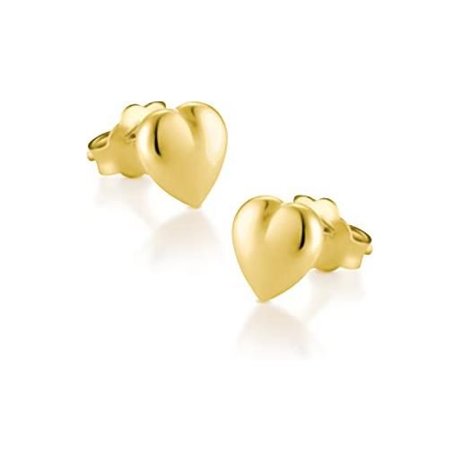 fish bambine ragazze orecchini in oro a bottone trasparente cuore sacchetto per gioielli regalo
