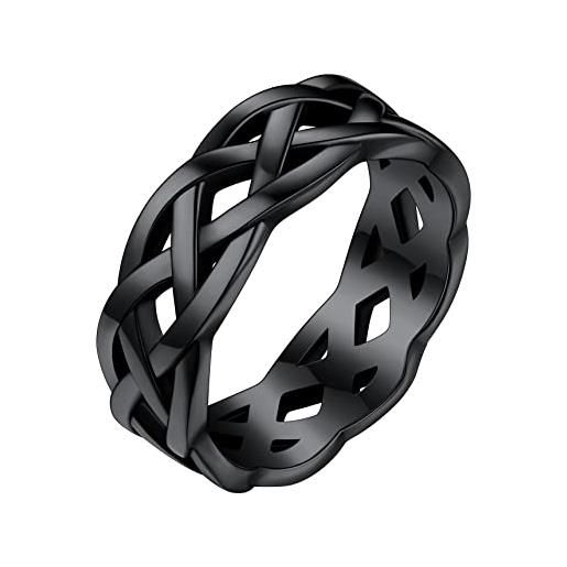 Bestyle anelli neri donna uomo anello donna onice nero anello in acciaio uomo semplice misura 22