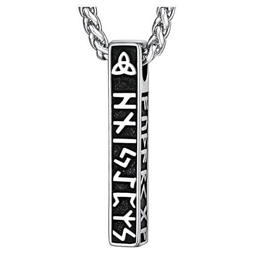 Collana Rune Vichinghe - Ciondolo Con 24 Rune, Acciaio Inox, Regolabile Per Uomo E Donna - Foto 5