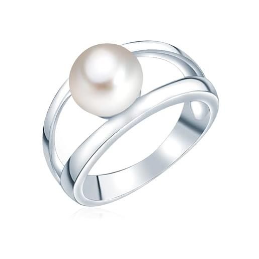 Valero Pearls anello da donna in argento sterling 925 con rodio con perle coltivate d'acqua dolce bianco taglia 10 60201414