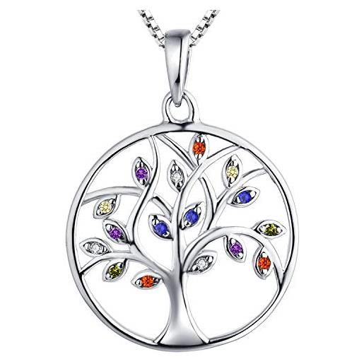 YL collana albero della vita collana con ciondolo albero genealogico in argento 925 per donna (più colori)