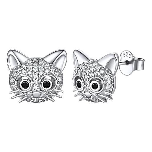 ChicSilver orecchini argento sterling 925 orecchini gattino orecchini donna animaletti con confezione regalo