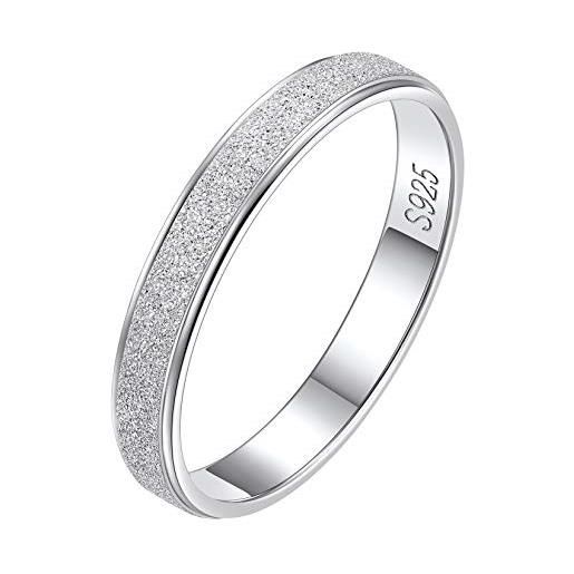 Suplight anello argento donna anello da donna argento 925, misura 14 anello donna fedina fidanzamento confezione regalo-larghezza 3 mm