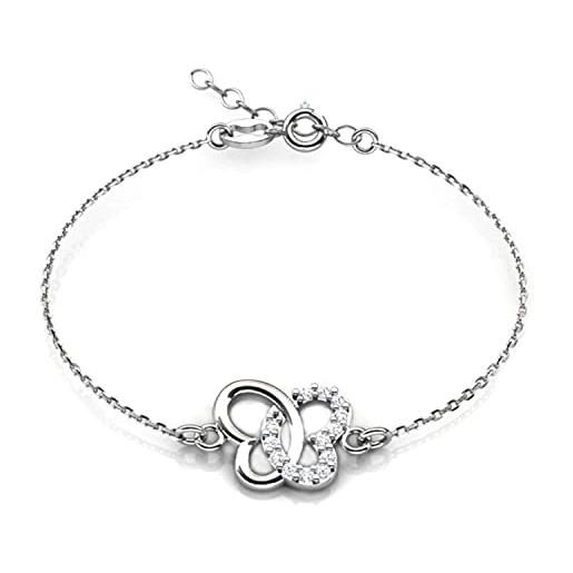 butterfly bambine ragazze bracciale in argento 925 farfalla chiaro lunghezza regolabile confezione ecologica regali per gioielli bambini