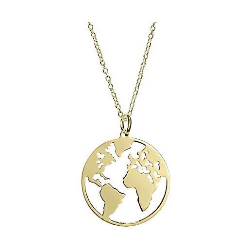EMPATHY JEWELS ciondolo mondo in argento 925 con catena di 42 cm - collana donna mondo un gioiello originale per la maggior parte dei viaggiatori. 
