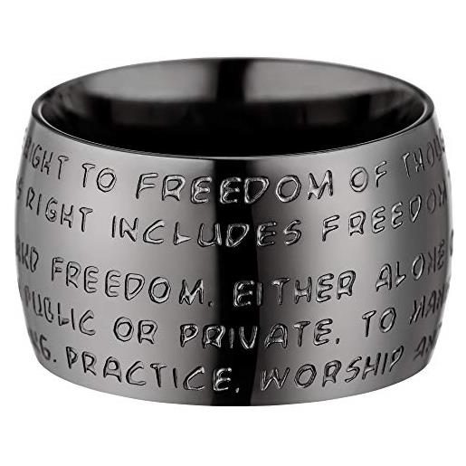 GILARDY ghr-r1dg18 human rights ring r1 stainless steel engraving human rights dark grey