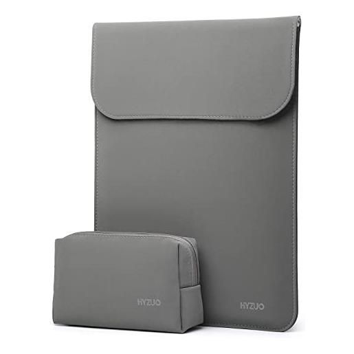 HYZUO 13,3-14 pollici custodia borsa pc portatile sleeve compatibile con 2021 2022 mac. Book pro 14 m1 pro max a2442, mac. Book air 13 2010-2017, 13,5 surface laptop, con borsa accessori, grigio scuro