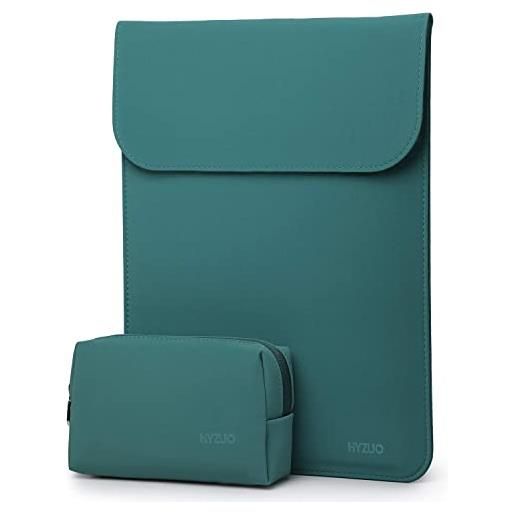 HYZUO 13 pollici custodia borsa pc portatile sleeve compatibile con mac. Book air 13 m2 m1 2018-2022, mac. Book pro 13 m2 m1 2016-2022, xps 13, surface pro x/8/7/6/5, con borsa accessori, verde scuro