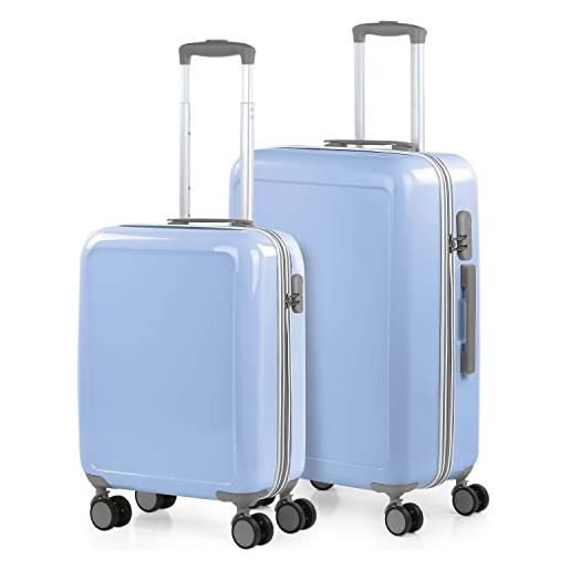 ITACA - leggero set valigie - set valigie rigide per viaggi aereo - set trolley valigia rigida - set valigie rigide con serratura - set valigia trolley di piccola 702600, blu