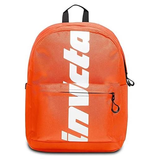Invicta carlson, zaino con logo per bambini e ragazzi, tasca porta pc - scuola & tempo libero, arancione(red clay), taglia unica