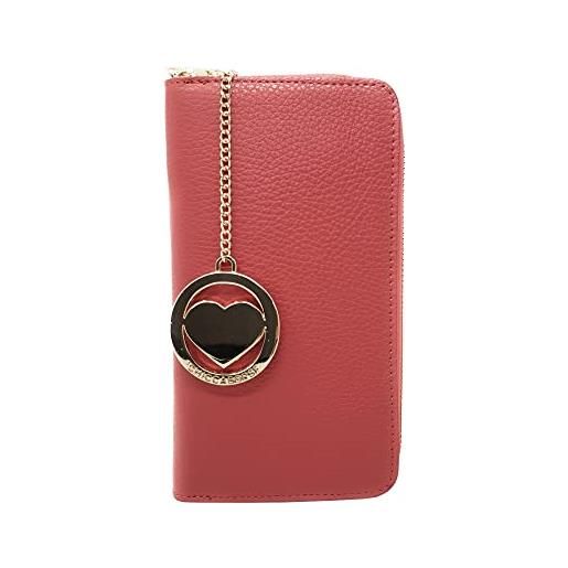 Chicca Borse portafoglio lungo donna portafogli in pelle italiana portacarte (rosso corallo)