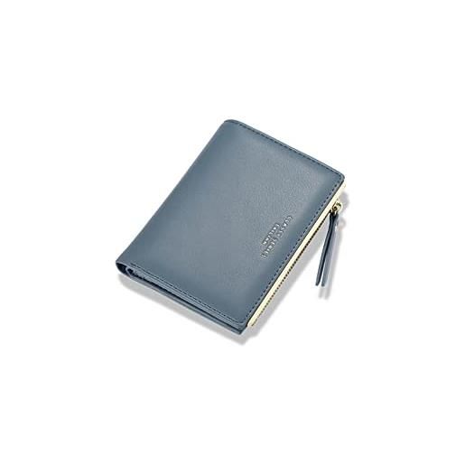 PORRASSO donna portafoglio moda portamonete corto carte di credito in pelle multifunzione portafoglio portatile portafogli blu