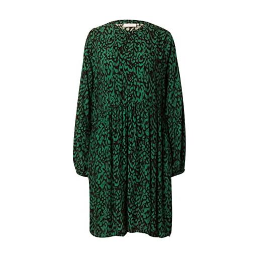 KAFFE vestito da donna maniche lunghe casual, stampa green graphic texture, 42