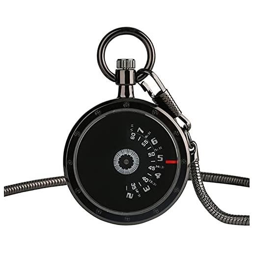 JTWMY steampunk moderno minimalista design creativo giradischi orologio da tasca al quarzo catena orologio regali-8