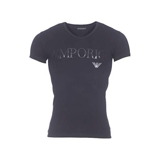 Emporio Armani uomo v neck t-shirt iconic logoband t-shirt, black drk, l