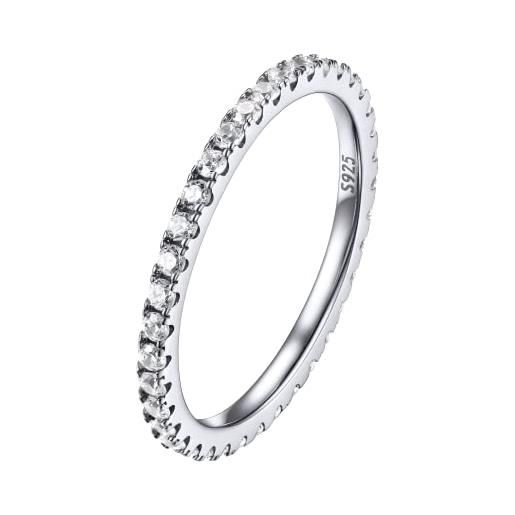 PROSILVER anello argento 925 donna anello argento e zirconi bianchi anelli donna fini talgia 27