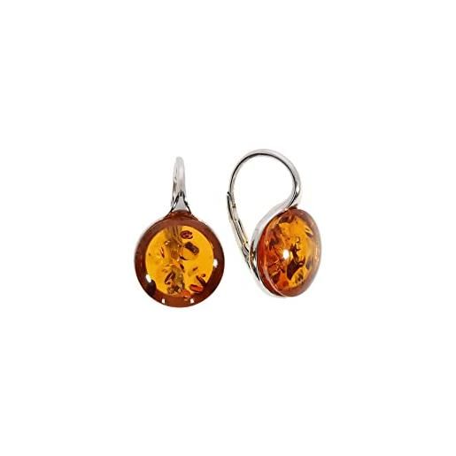 Artisana-Schmuck artisana schmuck - eleganti orecchini moderni in ambra e argento sterling 925/000 rodiato