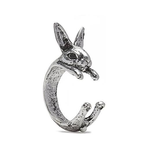 Serebra Jewelry coniglio anello in tono argento regolabile per gli amanti degli animali by Serebra Jewelry