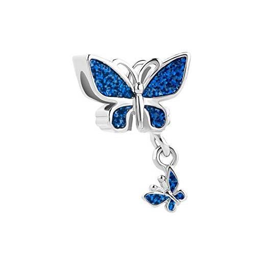 LSxAB charm farfalla scintillante compatibile con braccialetti pandora, rame, nessuna pietra preziosa