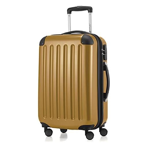 Hauptstadtkoffer - alex - bagaglio a mano con scomparto per laptop, valigia rigida, trolley espandibile, 4 doppie ruote, 55 cm, 42 litri, autunno oro