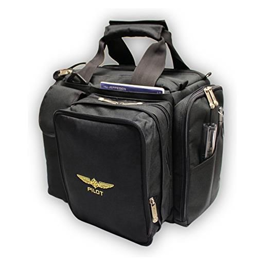 Design4Pilots - borsa da pilota crosscountry per voli e gite di un giorno, nero