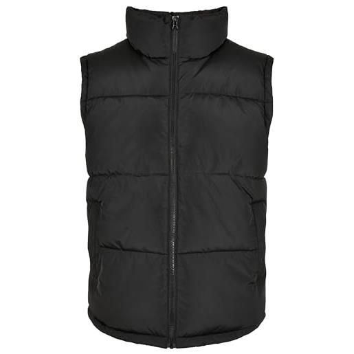 Urban Classics gilet block puffer giacca, nero/bianco sabbia, l uomo