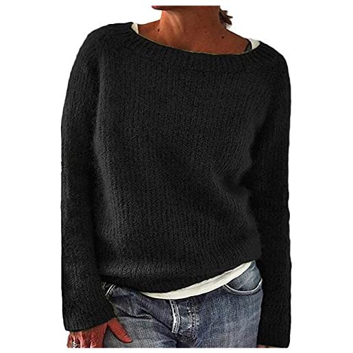 KeYIlowys autunno e inverno nuovo maglione da donna colore puro versione statica maglione di base maglione lavorato a maglia
