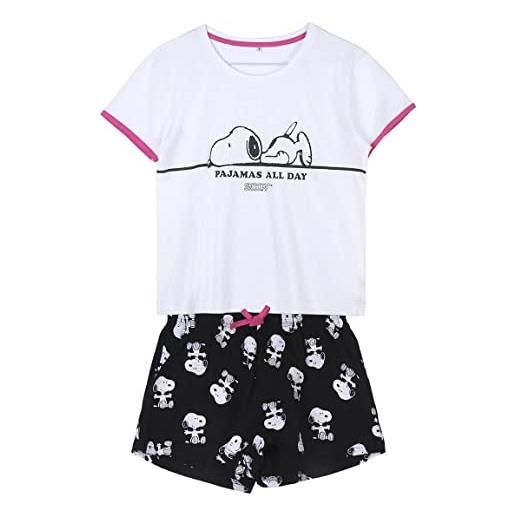 CERDÁ LIFE'S LITTLE MOMENTS donna snoopy | pigiama di cotone 100% da 2 pezzi set, bianco, normale bambine e ragazze