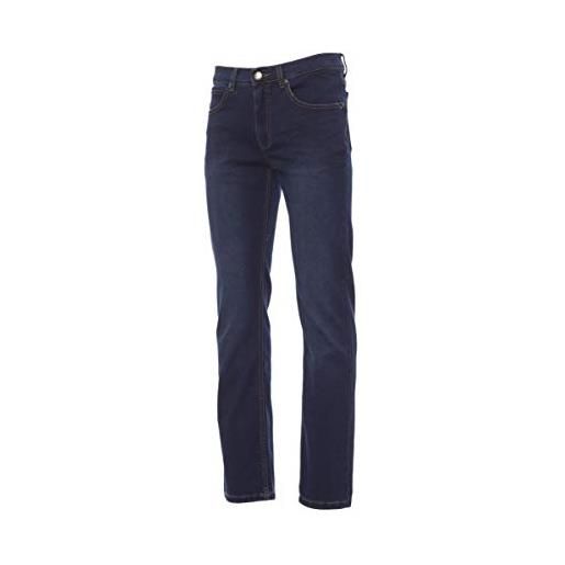 PAYPER mustang pantalone da uomo taglio jeans misto denim tasche laterali chiusura con zip effetto consumato delavè passanti in vita (light blue, 58/60)