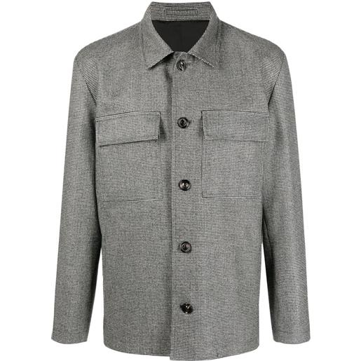 Lardini giacca-camicia con motivo pied-de-poule - nero