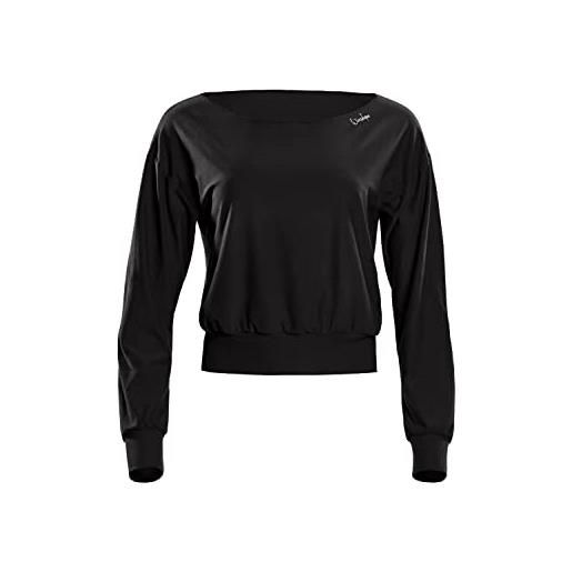 WINSHAPE ls003ls-maglia a maniche lunghe da donna funzionale leggera e morbida maglietta da yoga, verde tè