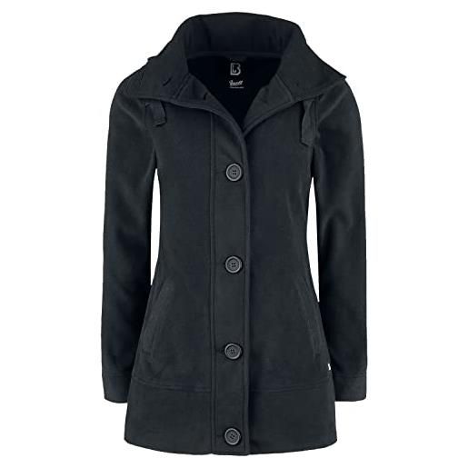Brandit giacca da donna square in pile cappotto, nero, s