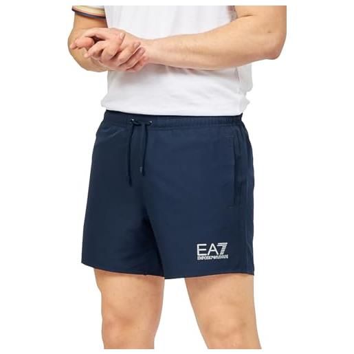 EA7 pantaloncini da bagno emporio armani ea7 maschile, argento/blu marino x-large