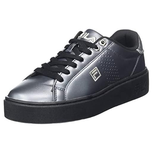Fila crosscourt altezza f low wmn, scarpe da ginnastica donna, nero/argento (black-silver), 38 eu