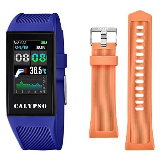 CALYPSO orologio modello k8501 / 2 della collezione smartwatch, cassa 23,80/41,30 mm con cinturino in caucciù blu scuro per uomo k8501/2