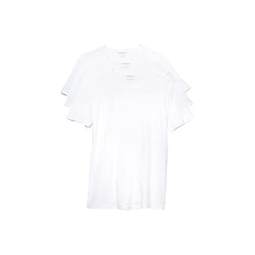 Emporio Armani men's cotton crew neck t-shirt, 3-pack, grey/white/navy, large