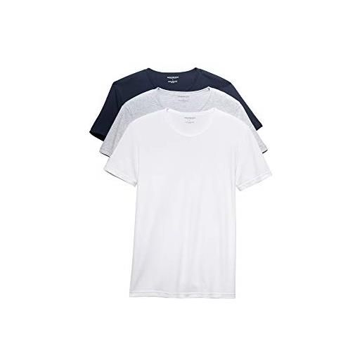 Emporio Armani t-shirt girocollo in cotone da uomo, confezione da 3 canottiera, nero, m (pacco da 3)