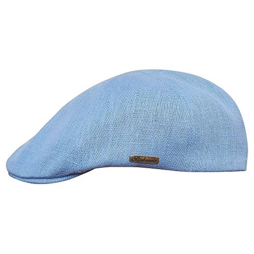 Sterkowski - berretto piatto in lino a 5 strati, leggero e traspirante per l'estate blue xl