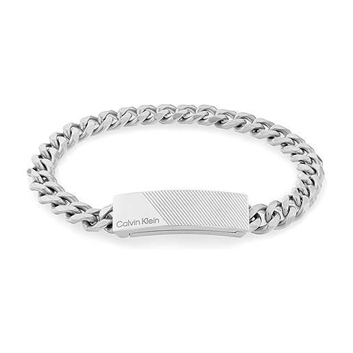 Calvin Klein braccialetto a catena da uomo collezione architectural lines in acciaio inossidabile - 35000417