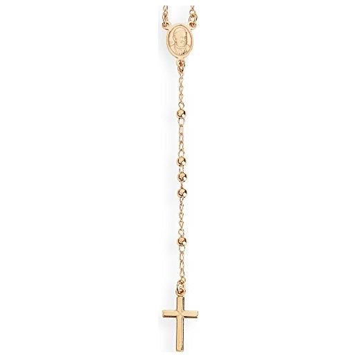 Mugler amen collana in argento 925 collezione rosari - colore rosè - misura unica rosario classico (grani diam. 2,5mm)