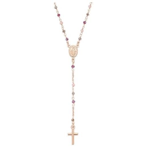 Amen collana donna rosario cristalli multicolor rose gold cro10rarto4