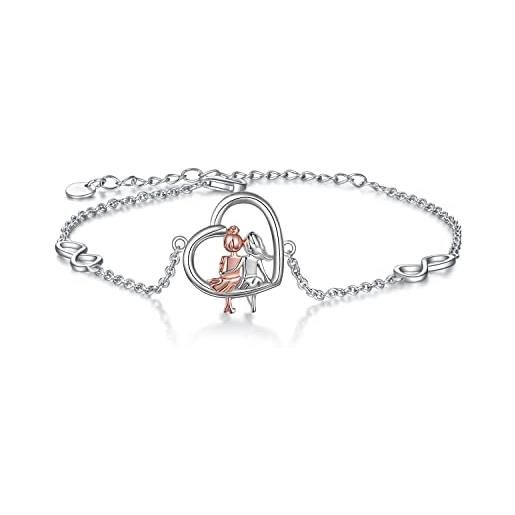 VONALA bracciale in argento sterling 925 con simbolo dell'infinito, regalo per donne e ragazze, 23.5 centimeters, argento sterling