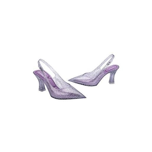 melissa slingback heel + larroude ad, sandali donna, trasparente, 39 eu