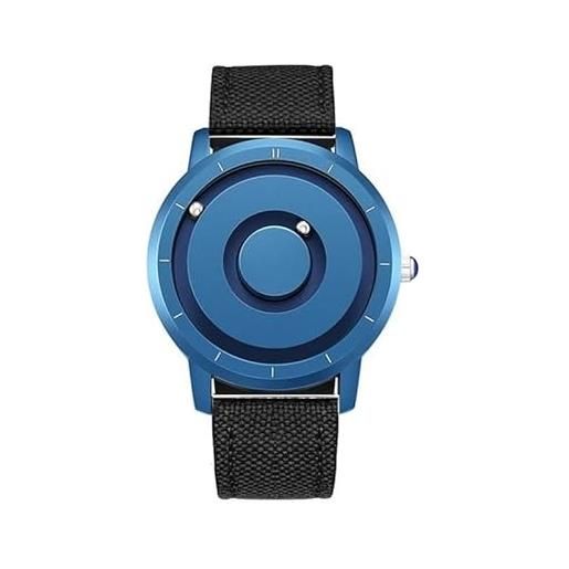 OSOLVE bracciale in pelle orologi magnetici creativi orologi impermeabili da uomo in silicone di lusso al quarzo blu con sfera magnetica
