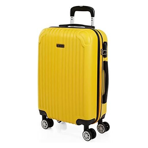 ITACA - valigia bagaglio a mano 55x40x20 - trolley bagaglio a mano, trolley cabina, valigie, trolley 55x40x20 t71550, giallo