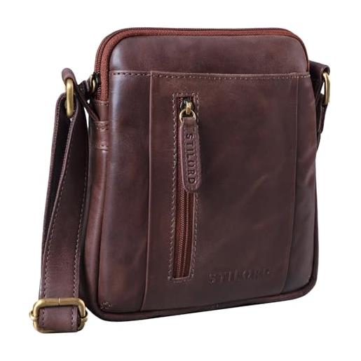 STILORD 'emerson' borsello a mano uomo pelle borsa a tracolla vintage borsetta piccola elegante borsa messenger borsa ufficio cuoio genuino, colore: lyon - marrone