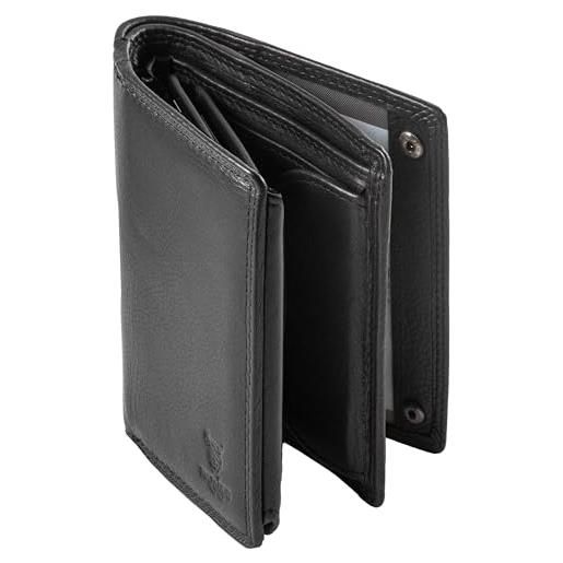 Matador marca portafoglio uomo pelle #toronto con nobile scatola regalo, lusso portafoglio slim con protezione rfid, portamonete uomo con molti scomparti per carte, nero nappa